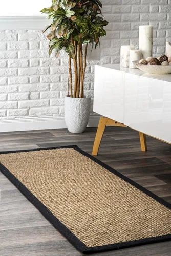 Miniatura 23 de nuLOOM Alfombra de Área Elijah Seagrass de 5 x 8 pies, Beige, Estilo Rústico Sólido, Borde de Algodón, Tejido de Cesta, Fibra Natural, Para Elijah
