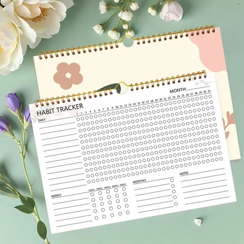 Miniatura 5 de Calendario de seguimiento de hábitos – 12 meses sin fecha, seguimiento diario de objetivos y hábitos, planificador de hábitos con encuadernación