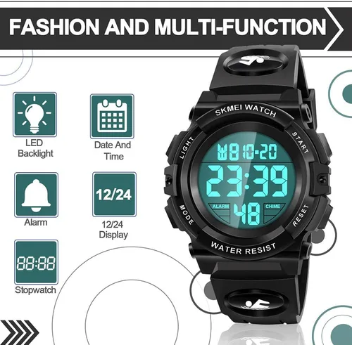 Miniatura 3 de Reloj impermeable multifuncional LED para niños - Regalos para niños