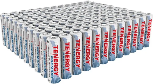 Tenergy Baterías AA recargables de alta calidad, batería AA NiMH de alta capacidad de 2500 mAh, batería de celda AA, paquete de 120