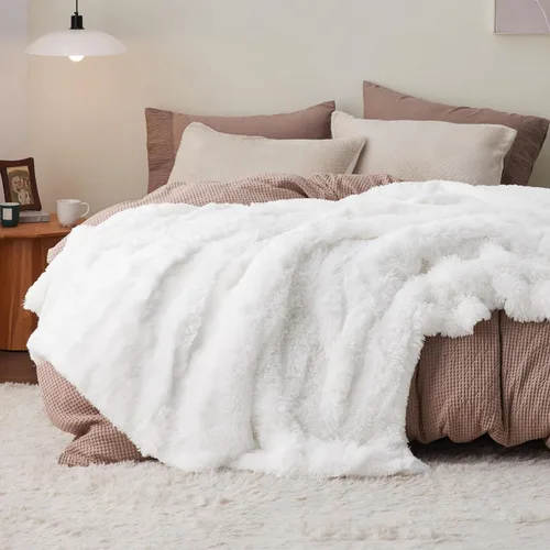Miniatura 35 de Bedsure GentleSoft Manta de Tiro de Piel Sintética Esponjosa y Suave para Sofá, Forro Polar Sherpa Suave Regalos Acogedores para Mujeres, Manta