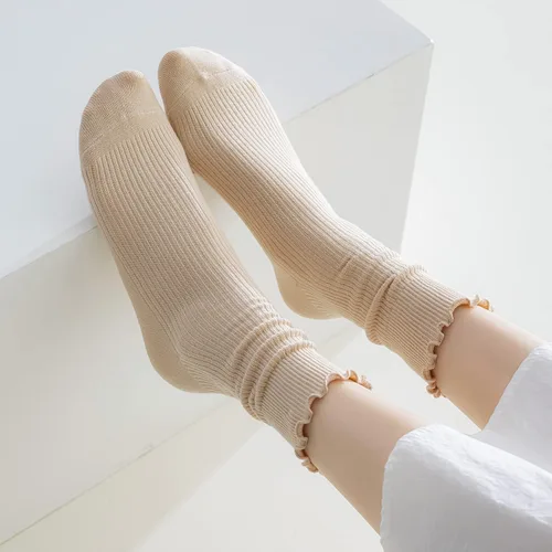 Miniatura 24 de Mcool Mary Calcetines para mujer, con volantes, estilo casual, transpirables, de punto, de algodón, con volantes, paquete de 6