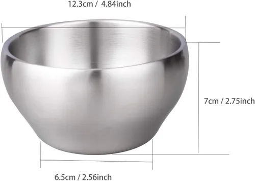 Miniatura 2 de IMEEA Tazón Aislado para Helado de 15 oz de Pared Doble de Acero Inoxidable SUS304 para Sopa, Cereal, Juego de 2