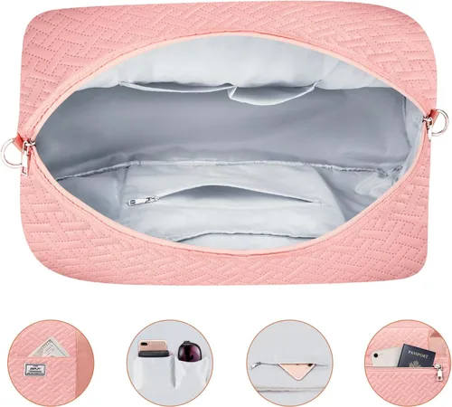Miniatura 60 de IBFUN Bolsas de fin de semana para mujer, bolsa grande de lona para viaje, bolsa de viaje con compartimento para zapatos, 21 pulgadas, juego de 3