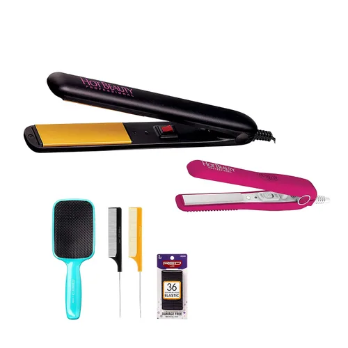 Miniatura 8 de Hot Beauty Mini plancha plana profesional de cerámica de 1/2 pulgada, antiencrespamiento, calentamiento rápido, estilo versátil para cabello rizado