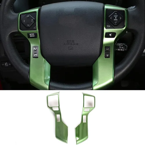 Miniatura 12 de Molduras Cromadas para Volante de Automóvil Cubiertas Adhesivos Calcomanías Compatible con Toyota Tundra 2014-2021 Tacoma 2016-2022 ABS Accesorios