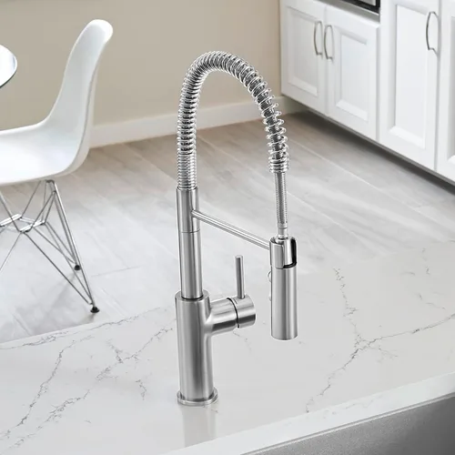 Miniatura 5 de Blanco Catris 1.5 GPM - Grifo de cocina extraíble con un solo orificio