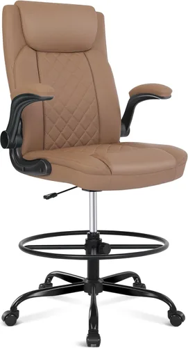 Misolant Silla de dibujo, silla de oficina alta para escritorio de pie, silla de pie con altura ajustable y reposabrazos abatibles, silla de dibujo
