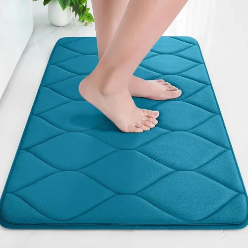 Miniatura 40 de Colorxy - Alfombra de baño de espuma viscoelástica, ultrasuave y antideslizante, absorbe el agua, lavable a máquina, tapete para suelos de ducha