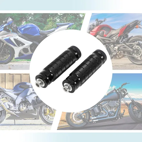 Miniatura 5 de F FIERCE CYCLE 1 par de reposapiés de aluminio de 6mm para motocicleta, set trasero plegable, reposapiés para motociclismo, estribo negro