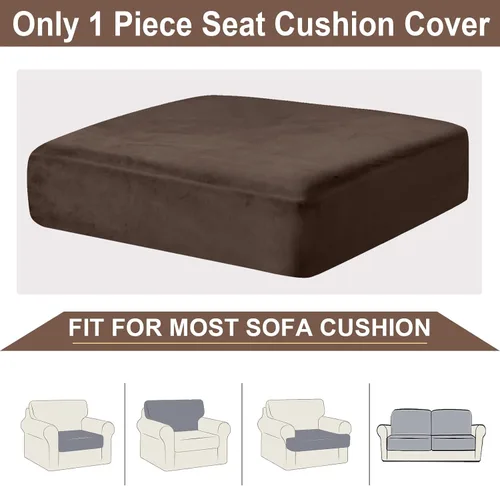Miniatura 6 de NAISI Fundas de cojín de sofá 1 pieza de terciopelo elásticas para asiento de sofá o fundas para respaldo de sofá, fundas suaves individuales