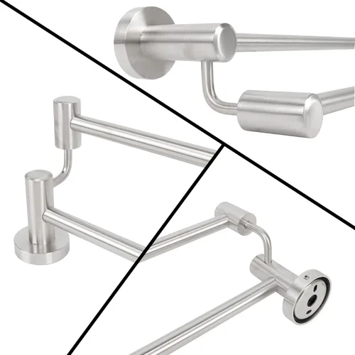 Miniatura 7 de TocTen Toallero de baño doble – Toallero grueso de acero inoxidable SUS304 para baño, accesorios de baño, toallero doble resistente montado