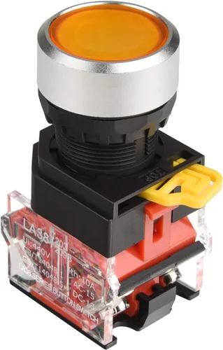 Miniatura 8 de APIELE Interruptor de botón momentáneo de 22MM 1NO 1NC Cabeza de metal LA36A-11BN-BLK (negro)