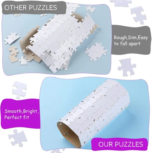 Miniatura 7 de Skylety 3 juegos de rompecabezas de sublimación en blanco a granel 120 piezas A4 rompecabezas DIY transferencia térmica rompecabezas personalizado
