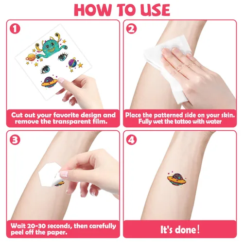 Miniatura 7 de Leesgel 24 hojas de tatuajes faciales con purpurina para niños, tatuajes de pintura facial para cumpleaños de niños y niñas, recuerdos de fiesta