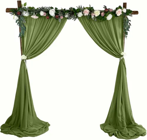 Miniatura 9 de Cortinas de fondo de gasa transparente de 10 x 10 pies (5 x 2 paneles), cortinas de tela de gasa para bodas, cortina larga transparente para sala