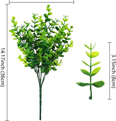 Miniatura 6 de XLFAQXM Plantas artificiales, flores, hierba, arbustos, paquete de 8 flores de plástico sintético que no se decoloran, para exteriores, para granja