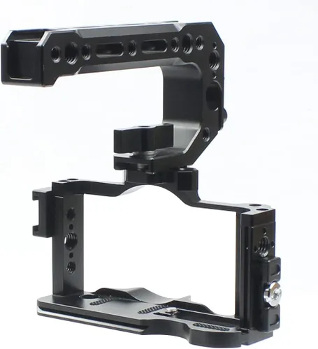 ZV1 - Kit de jaula para cámara compatible con soporte de extensión estabilizador Sony ZV1 Video DSLR (jaula con mango + clip)