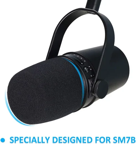 Miniatura 2 de SUNMON Shure MV7 Pop Filter - Cubierta de espuma para parabrisas de micrófono profesional compatible con micrófono Shure MV7 Podcast para minimizar