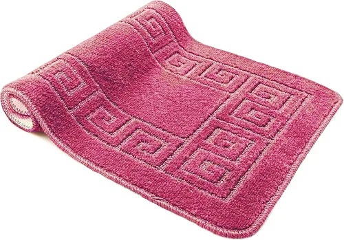 Miniatura 3 de Home Must Haves Juego de baño de 3 piezas con patrón de retazos rosa rosa (18 x 29 pulgadas), tapete de contorno grande (18 x 19 pulgadas), cubierta