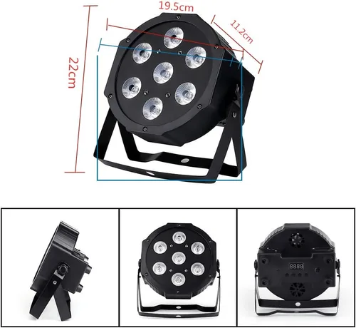 Miniatura 2 de Luces LED Par 4 Uplights de escenario 7x12W RGBW activado por sonido DMX512 Control brillante luces DJ para escenario, fiesta, club, discoteca