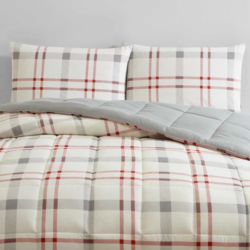 Miniatura 5 de Eddie Bauer - Juego de funda de edredón tamaño Queen, ropa de cama reversible de algodón con fundas a juego, elegante decoración del hogar