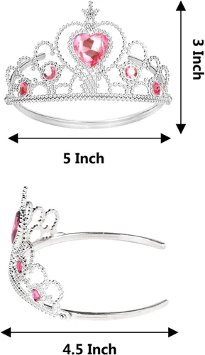 Miniatura 4 de S & E TEACHER'S EDITION Juego de corona de tiaras de 60 piezas, juego de disfraz de princesa, 12 coronas, 12 varitas, 24 anillos, 12 cordones, 60