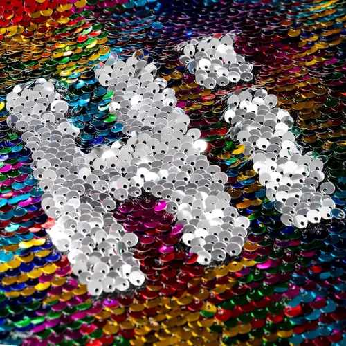 Miniatura 13 de Partisout Tela de lentejuelas reversible de 1 yarda: plata a oro de dos tonos, tela de purpurina de sirena para vestidos de bricolaje, telones
