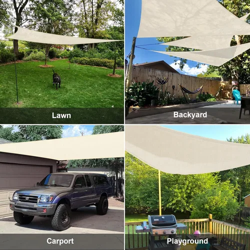Miniatura 8 de SUNLAX Toldo tipo vela, forma de triángulo, protección ultravioleta, permeable, para exteriores y patio trasero (hacemos tamaño personalizable), 12