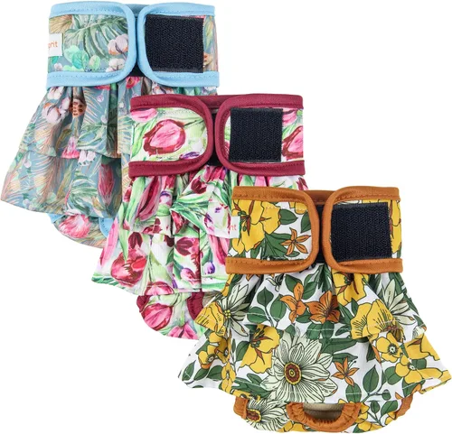 Miniatura 7 de Langsprit Pañales lavables para perras (paquete de 3) – Pañales reutilizables para perras – Pañales para perras altamente absorbentes para perros