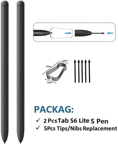 Miniatura 2 de 2 unidades Tab S6 Lite S Pen repuesto para Samsung Galaxy Tab S6 Lite todas las versiones Stylus Touch S Pen con 5 puntas (rosa de gasa)