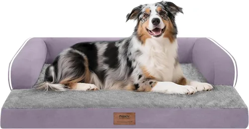 Miniatura 55 de Cama ortopédica impermeable para perros pequeños, cama para perros de tamaño mediano, cómoda cama para mascotas y gatos con lados, funda extraíble