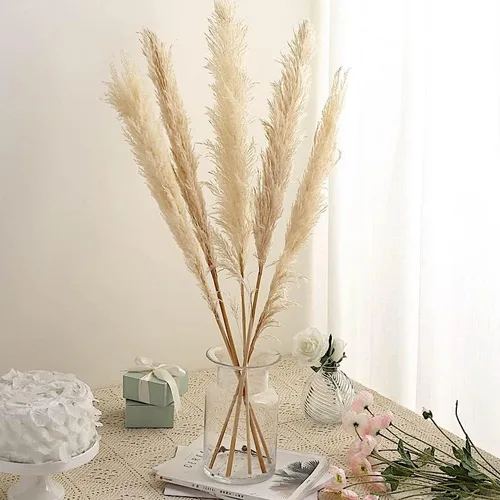 Miniatura 6 de BalsaCircle - 6 tallos de trigo de 49 pulgadas, planta seca de hierba natural de las pampas, boda, fiesta, eventos, recepción, decoración del hogar