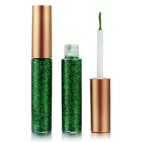 Miniatura 13 de Delineador de ojos con purpurina, delineador de ojos rosa con purpurina, maquillaje de larga duración impermeable con purpurina, plateado, oro