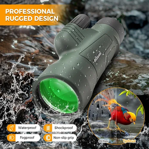 Miniatura 6 de Astromania Monoculares de prisma BAK4 de alta potencia de 10 x 50, impermeable, monoscopio de mano compacto para observación de aves, eventos
