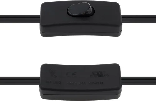Miniatura 5 de RTNLIT Cable de lámpara de 6 pies con interruptor de botón de encendido/apagado y enchufe polarizado, extremos pelados listos para cableado, cable