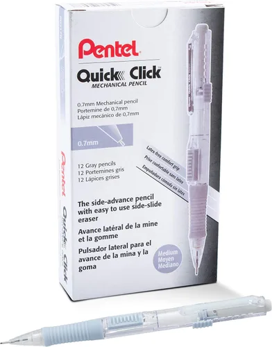 Miniatura 15 de Lápiz mecánico Pentel QUICK CLICK (0.7mm), cañón rosa, caja de 12 lápices (PD217P)