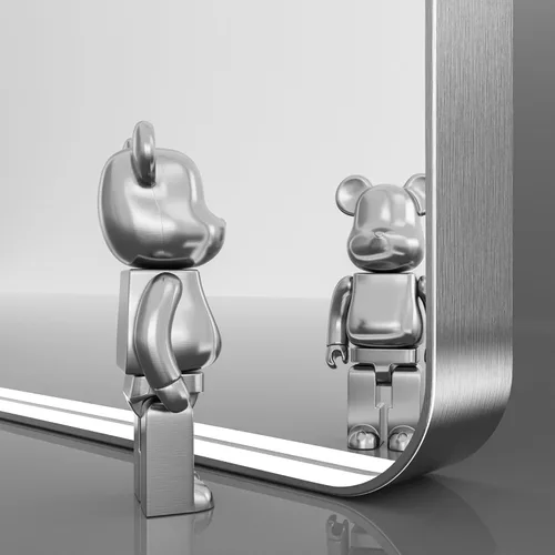 Miniatura 7 de Espejo de baño LED de 16 x 24 pulgadas con luces, marco plateado rectangular redondeado con diseño de tira de luz incrustada, 3 colores y regulable