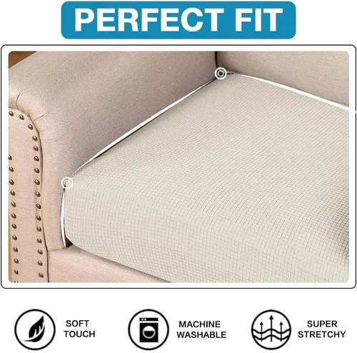 Miniatura 4 de Flamingo P Funda de cojín de asiento de sofá de alta elasticidad, protector de muebles para sofá, funda de sofá suave y flexible con parte inferior