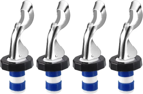 uxcell Tapones de vino, 4 tapones manuales de expansión de 0.630 in/0.63 pulgadas, tapón de silicona para botella de vino, tapón de sellado