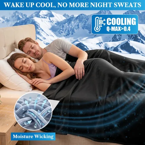 Miniatura 4 de PAVILIA - Manta refrescante para durmientes acalorados, manta refrescante Arc-Chill, manta ligera de verano frío para sudores nocturnos y sofocos