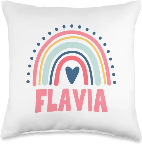 Idea Regalo Personalizzata con Nome Gifts Idea Flavia Name Custom Woman Myth Legend - Almohada para fiesta de cumpleaños, 16 x 16 pulgadas,