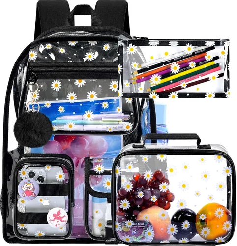 Miniatura 16 de Mochila transparente, resistente bolsa transparente para mujeres y hombres Heavy Duty