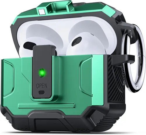 Miniatura 14 de DASFOND - Funda de armadura para AirPods de 2ª y 1ª generación, carcasa de cuerpo completo de grado militar a prueba de golpes, soporte de carga