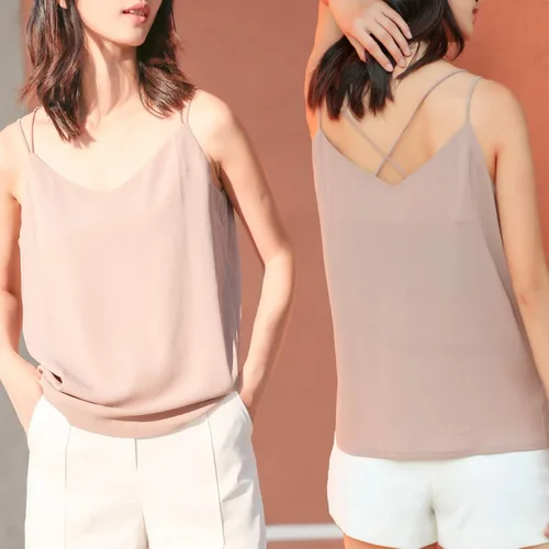 Miniatura 4 de Van Royal Camisola para mujer, con cuello en V, elegante, de gasa, para mujer