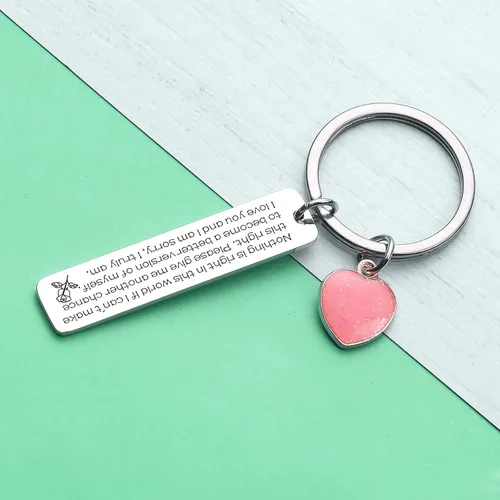 Miniatura 5 de ZNOSVEI Llavero para mamá con texto en inglés "Sorry Key", regalo de disculpa, perdóname, joyería para marido, regalo para abuela
