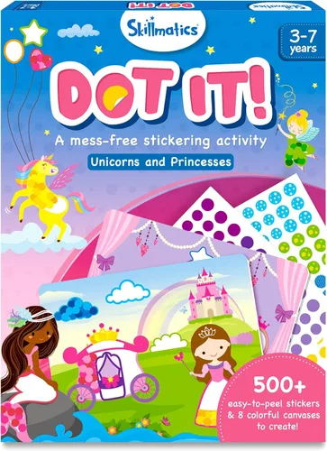 Miniatura 9 de Skillmatics Dot It - Arte adhesivo de princesa Disney, diversión sin desorden para niños, más de 500 calcomanías, kits de manualidades, actividad