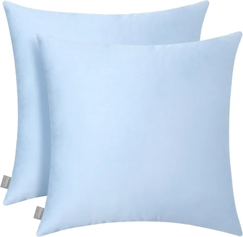 Miniatura 37 de Thmyo - Paquete de 2 fundas de almohada de algodón sólido decorativas cuadradas, fundas de almohada DIY, fundas de almohada en blanco
