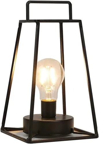 Miniatura 9 de JHY DESIGN Paquete de 6 lámparas de mesa geométricas de estilo retro, lámpara de hierro simple de 12 pulgadas de alto, funciona