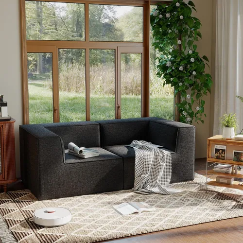 Miniatura 44 de Sofá Seccional Comprimido de 106" Sofás Modulares en Forma de L con Chaise, Espuma de Alta Densidad Sin Ensamblaje Requerido, 4 Piezas